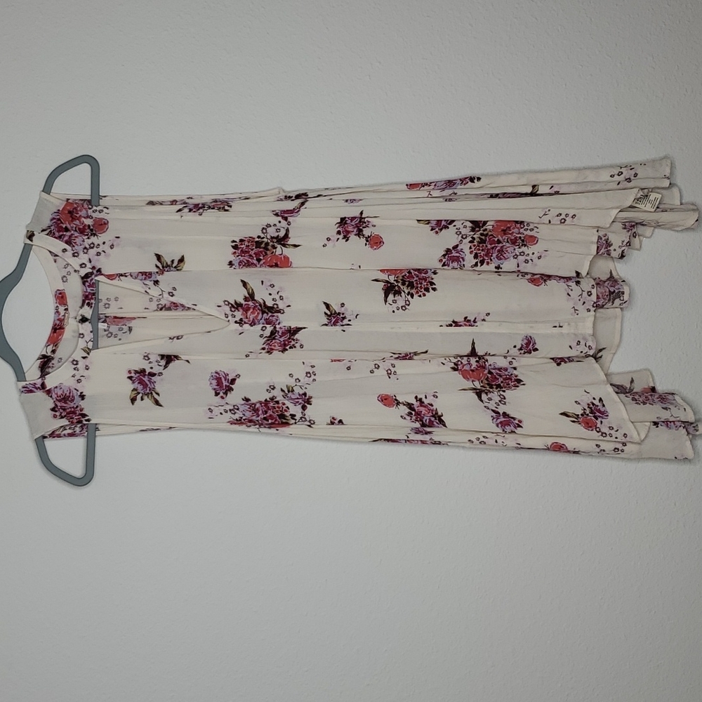 Free People tree swing dress floral keyhole front sleeveless mini womens small